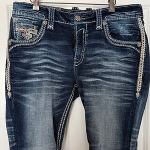 Rock Revival Dark Blue Straight Men's Jeans